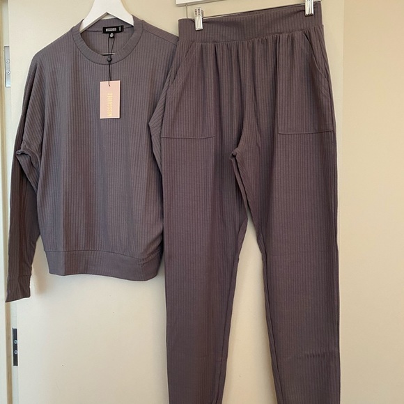Blue Rib Soft Touch Loungewear Set - Picture 6 of 6